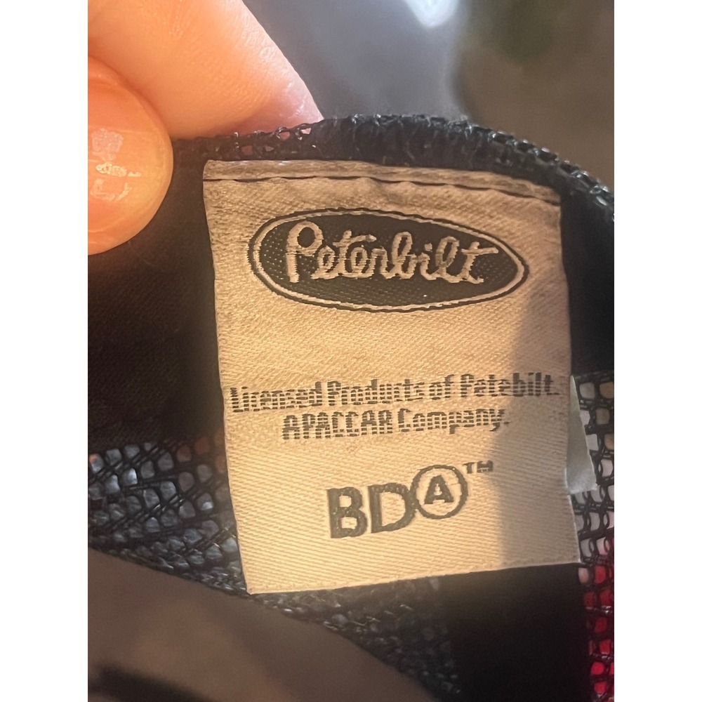 Peterbilt Trucker Hat Mens Black Mesh Snapback Logo Cap Contrast Stitching BDA - Picture 4 of 5